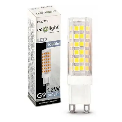 ECOLIGHT LED žárovka - G9 - 12W - studená bílá