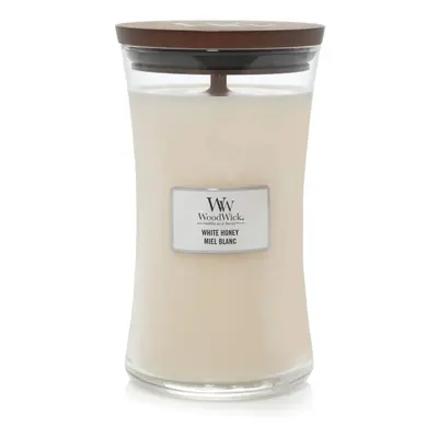 WoodWick vonná svíčka s dřevěným knotem velká White Honey 609g