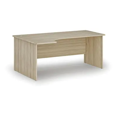 Kancelářský rohový pracovní stůl PRIMO WOOD, 1800 x 1200 mm, levý, dub přírodní