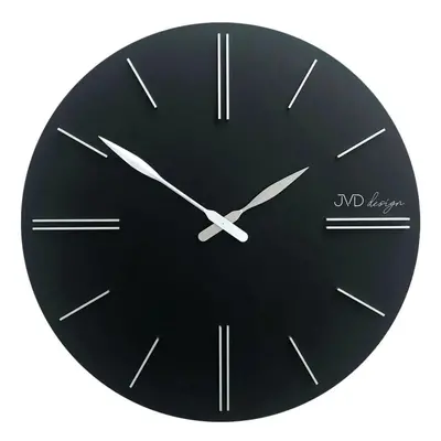 JVD Designové minimalistické černé dřevěné hodiny JVD HC38.3