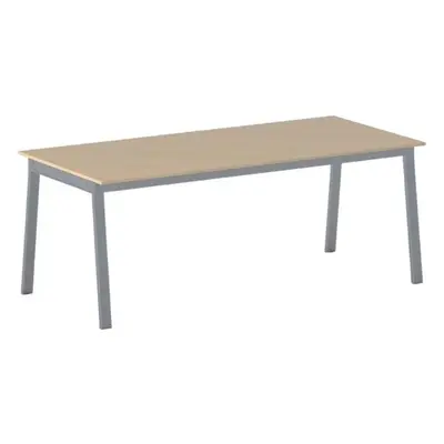 Kancelářský pracovní stůl PRIMO BASIC, šedostříbrná podnož, 2000 x 900 mm, buk