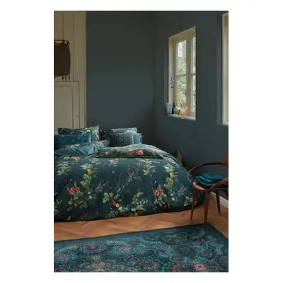 Pip Studio povlečení Fall in Leaf Dark Blue 200x200 + 2x 70x90, perkálové, tmavě modré