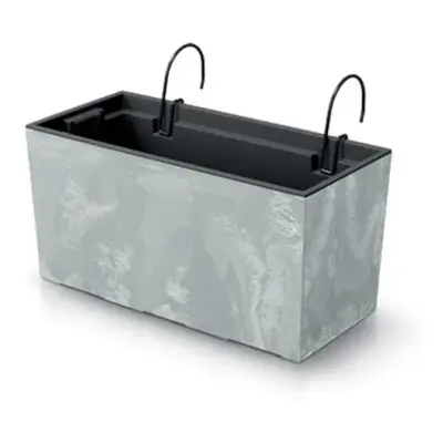 PROSPERPLAST Závěsný truhlík - URBI CASE W Beton Effect Rozměr: 39,5x18,5 cm, Barva: beton