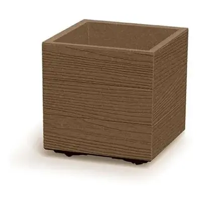 PROSPERPLAST Květináč - MADERA SQUARE Eco Wood Rozměr: 28,8x28,8x29 cm, Barva: naturo