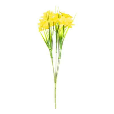 Umělá kytice Narcis s 15 květy, žlutá, 32 cm