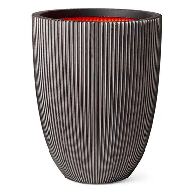 Capi Nature Groove NL Vase Elegant Low Anthracite Ø 46 cm / V 58 cm