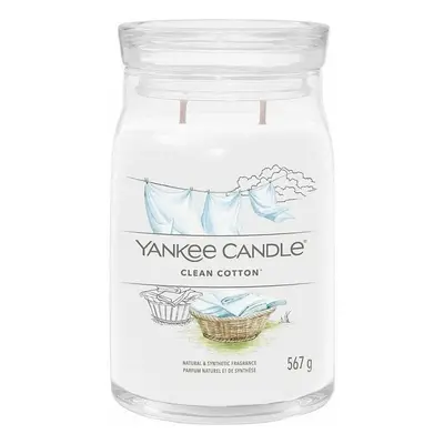 Yankee Candle vonná svíčka Signature ve skle velká Clean Cotton, 567 g