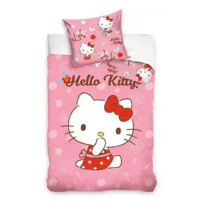 Dětské povlečení bavlna do postýlky Hello Kitty Malá Mlsalka 100x135+40x60 cm