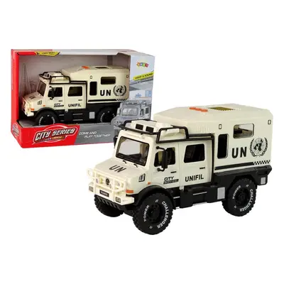 Lean Toys Off-Road Vehicle City Service Béžová zvuková kontrolka otevíracích dveří