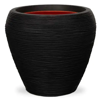 Capi Nature Rib NL Vase Taper Round Black Ø 42 cm / V 38 cm