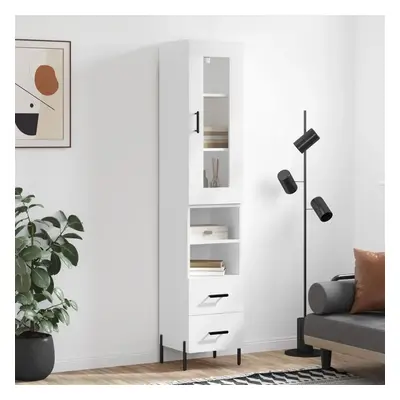 Skříň highboard bílá 34,5 x 34 x 180 cm kompozitní dřevo