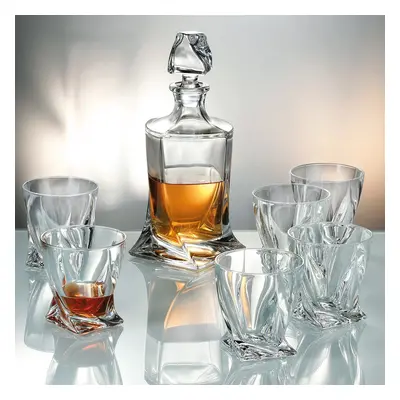 Crystalite Bohemia křišťálový whisky set Quadro (1+6)