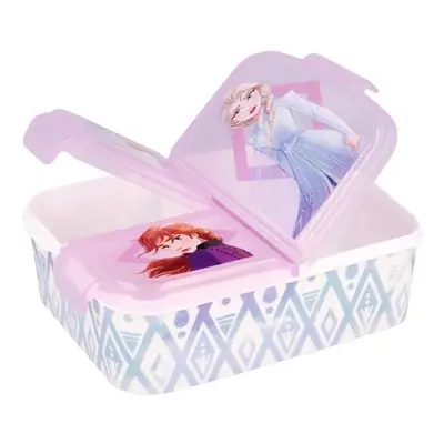 Multibox na svačinu Ledové království - Frozen se 3 přihrádkami a obrázky princezen Anny, Elsy a