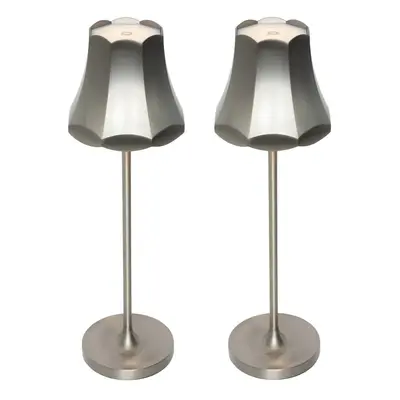 Sada 2 retro stolních lamp gunmetal dobíjecí IP44 - Granny