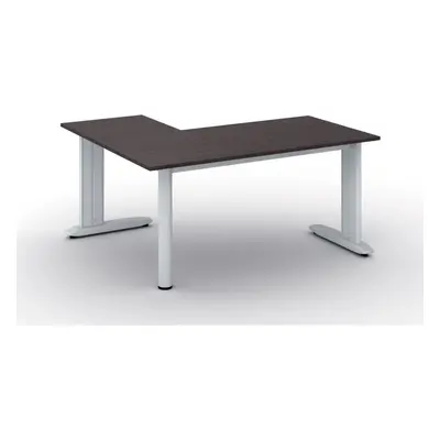 Rohový kancelářský psací stůl PRIMO FLEXIBLE 1600 x 1400 mm, wenge