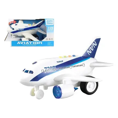 LEAN Toys Letadlo Aviation se světlem a zvukem bílé