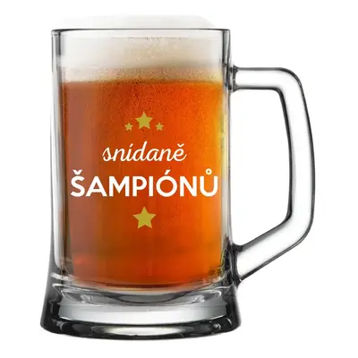 SNÍDANĚ ŠAMPIÓNŮ - pivní sklenička 0,5 l