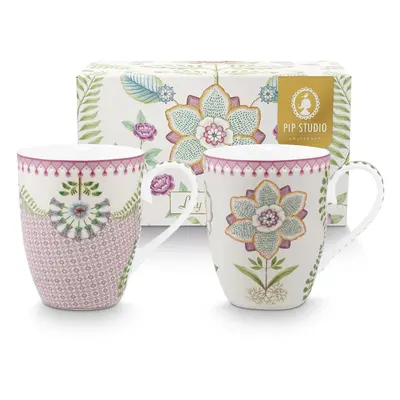 Pip Studio Lily & Lotus sada 2 hrnků 350ml, lila