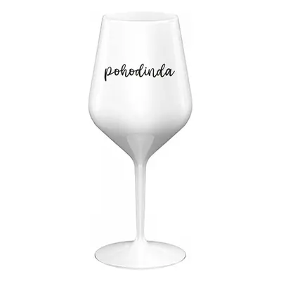 POHODINDA - bílá nerozbitná sklenička na víno 470 ml