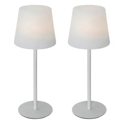 Sada 2 dobíjecích stolních lamp bílých 40 cm IP54 - Jude