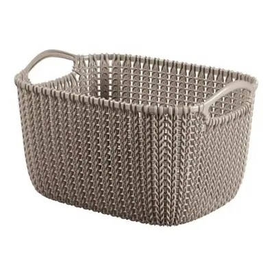 Úložný obdélníkový košík - CURVER KNIT Objem: 3 l, Barva: hnědá