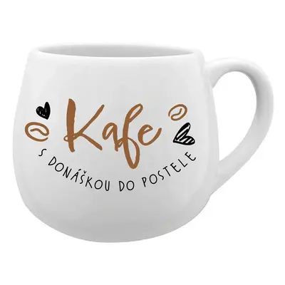 KAFE S DONÁŠKOU DO POSTELE - bílý keramický hrníček 300 ml