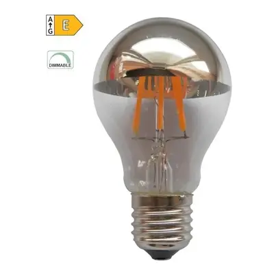 Diolamp LED Filament zrcadlová žárovka A60 8W/230V/E27/2700K/900Lm/180°/DIM stříbrný vrchlík