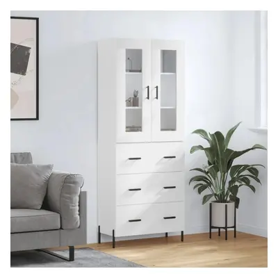 Skříň highboard bílá 69,5 x 34 x 180 cm kompozitní dřevo