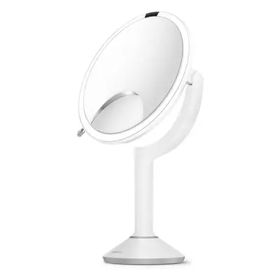 Kosmetické zrcátko Simplehuman Sensor TRIO, LED osvětlení, 1x/5x/10, dobíjecí, bílá nerez