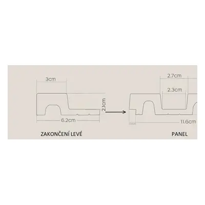 Lamelové dekorační panely VASCO 28060048, zakončení levé ořech, rozměr 4,2 x 270 cm, IMPOL TRADE