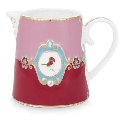 Pip Studio Love Birds Medallion mlékovka 270ml, červeno-růžová