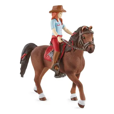 Schleich 42539 Zrzka Hannah s pohyblivými klouby na koni, 15 cm