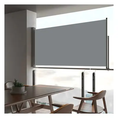 vidaXL Zatahovací boční markýza / zástěna na terasu 80 x 300 cm šedá