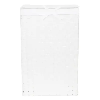 Bílý koš na prádlo s víkem Compactor Laundry Basket Linen, výška 60 cm