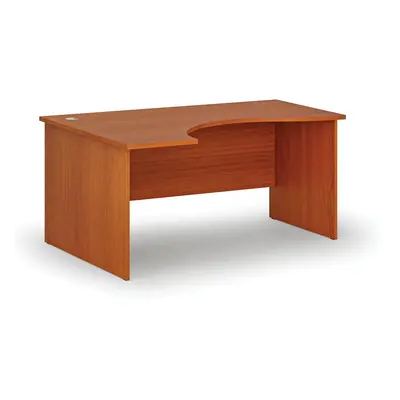 Ergonomický kancelářský pracovní stůl PRIMO WOOD, 1600 x 1200 mm, levý, třešeň