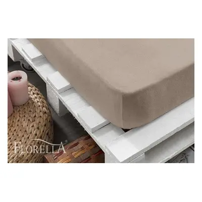 Florella Prostěradlo Zwirn Jersey Elastan Taupe Rozměr: 90-100x200 cm