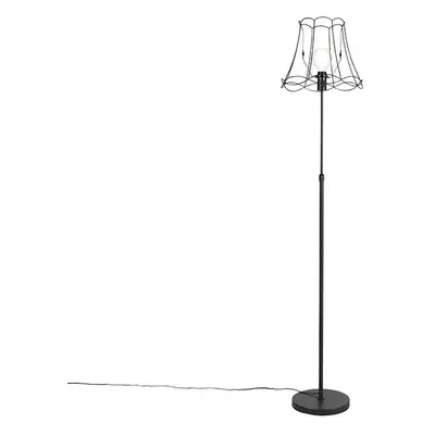 Stojací lampa černá s nastavitelným rámem Granny 35 cm - Parte