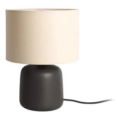 Matně černá stolní lampa s textilním stínidlem (výška 33 cm) Alma – Leitmotiv