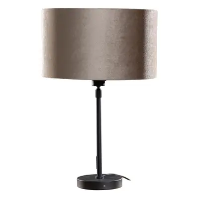 Stolní lampa černá s taupe sametovým stínítkem 35 cm - Parte