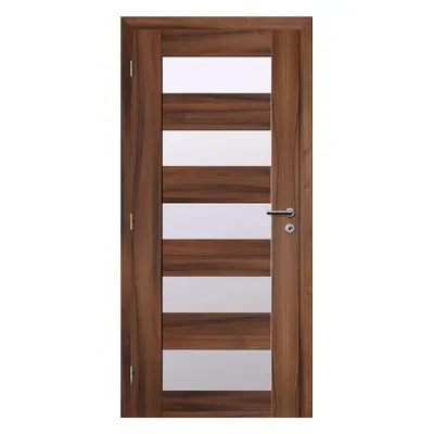 Solodoor Interiérové dveře rámové, 80 L, 850 × 1985 mm, fólie, levé, ořech královský, prosklené