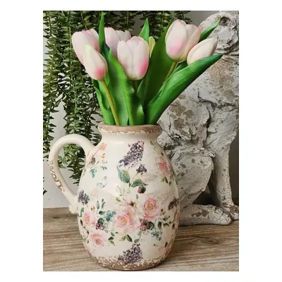 Kytice 7ks světle růžových realistických tulipánů Tulips - 31cm