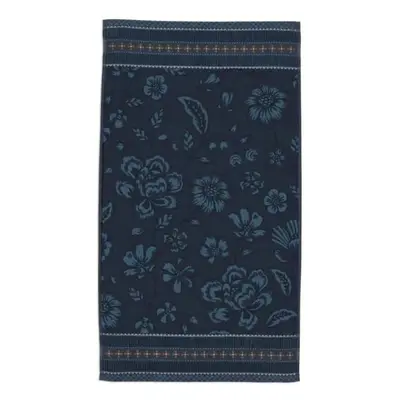 Pip Studio Jasmine Jacquard froté ručník 55x100cm, tmavě modrý