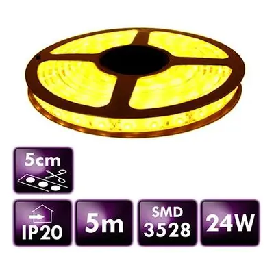 ECOLIGHT LED pásek - SMD 2835 - 5m - 60LED/m - 4,8W/m - IP20 - žlutá