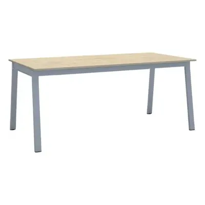 Kancelářský pracovní stůl PRIMO BASIC, šedostříbrná podnož 1800 x 900 mm, dub přírodní