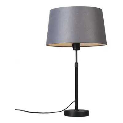 Stolní lampa černá s odstínem šedi 35 cm nastavitelná - Parte