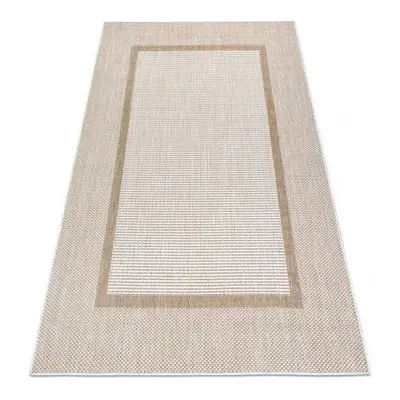 koberec SISAL SION Rám 21782 ploché tkaní ecru, béžová velikost 180x270 cm | krásné koberce cz