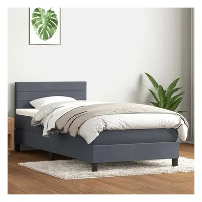 Box spring postel s matrací tmavě šedá 80x210 cm samet