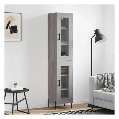 Skříň highboard šedá sonoma 34,5 x 34 x 180 cm kompozitní dřevo