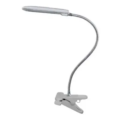 ACA Lighting LED stolní lampička s vypínačem a klipem BAZ 5W/230V/4000K/340Lm/120°/IP20, šedá