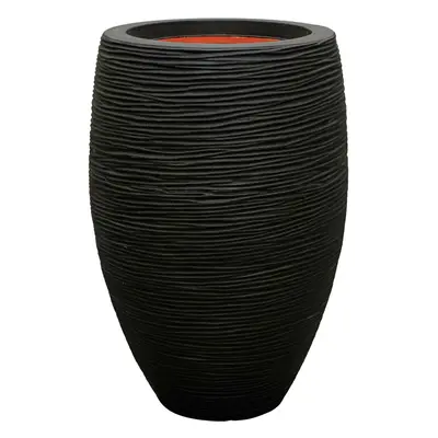 Capi Nature Rib NL Vase Elegant Deluxe Black Ø 38 cm / V 58 cm